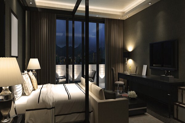 Interiors of a modern hotel room