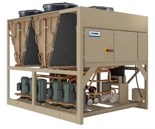 York YLAA Air-Cooled Scroll Chiller on a white background