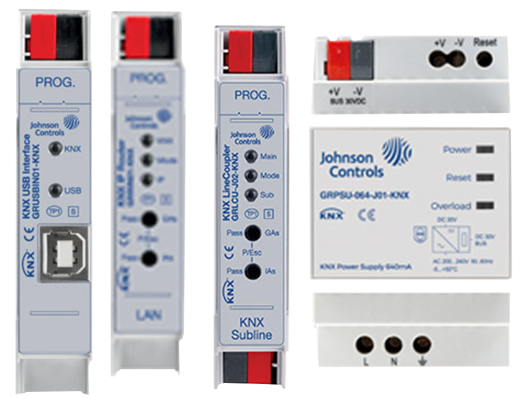Johnson Controls System Components on a white background